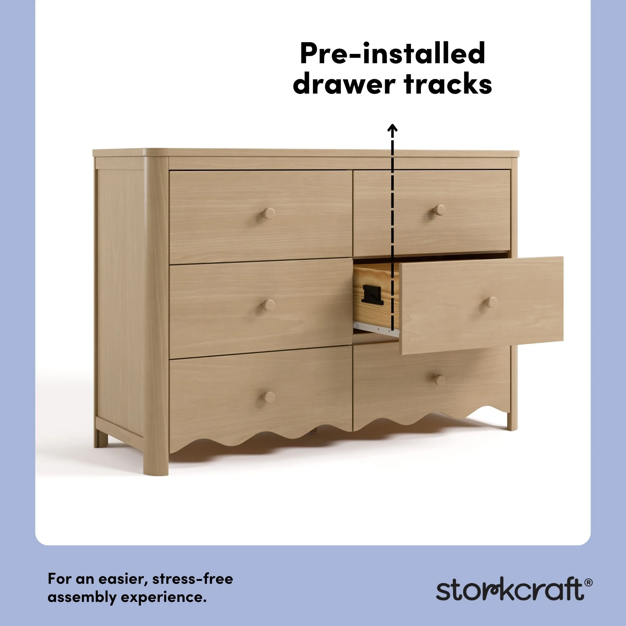 Storkcraft Casablanca 6 Drawer Nursery Dresser, Sage - Image 45