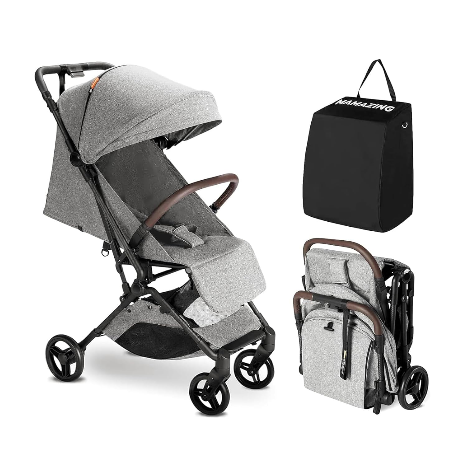 MAMAZING Lightweight Baby Travel Stroller with Carbon Fiber Frame Compact Airplane-Friendly