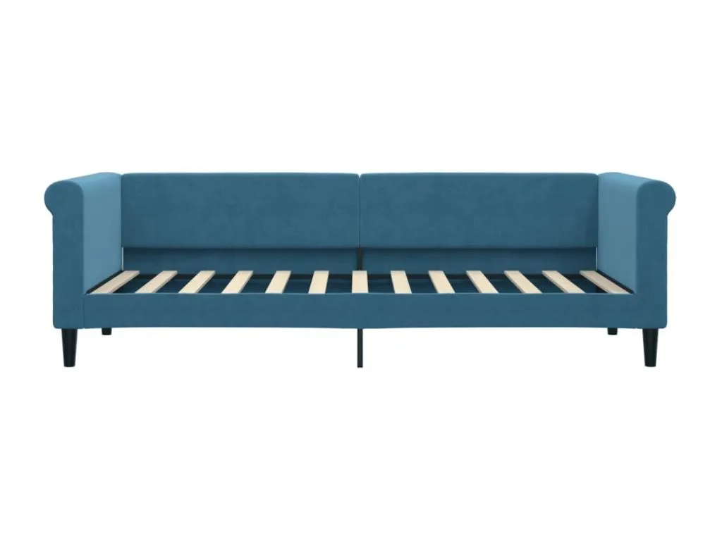 Sofá cama sin colchón en terciopelo azul 80x200 cm moderno