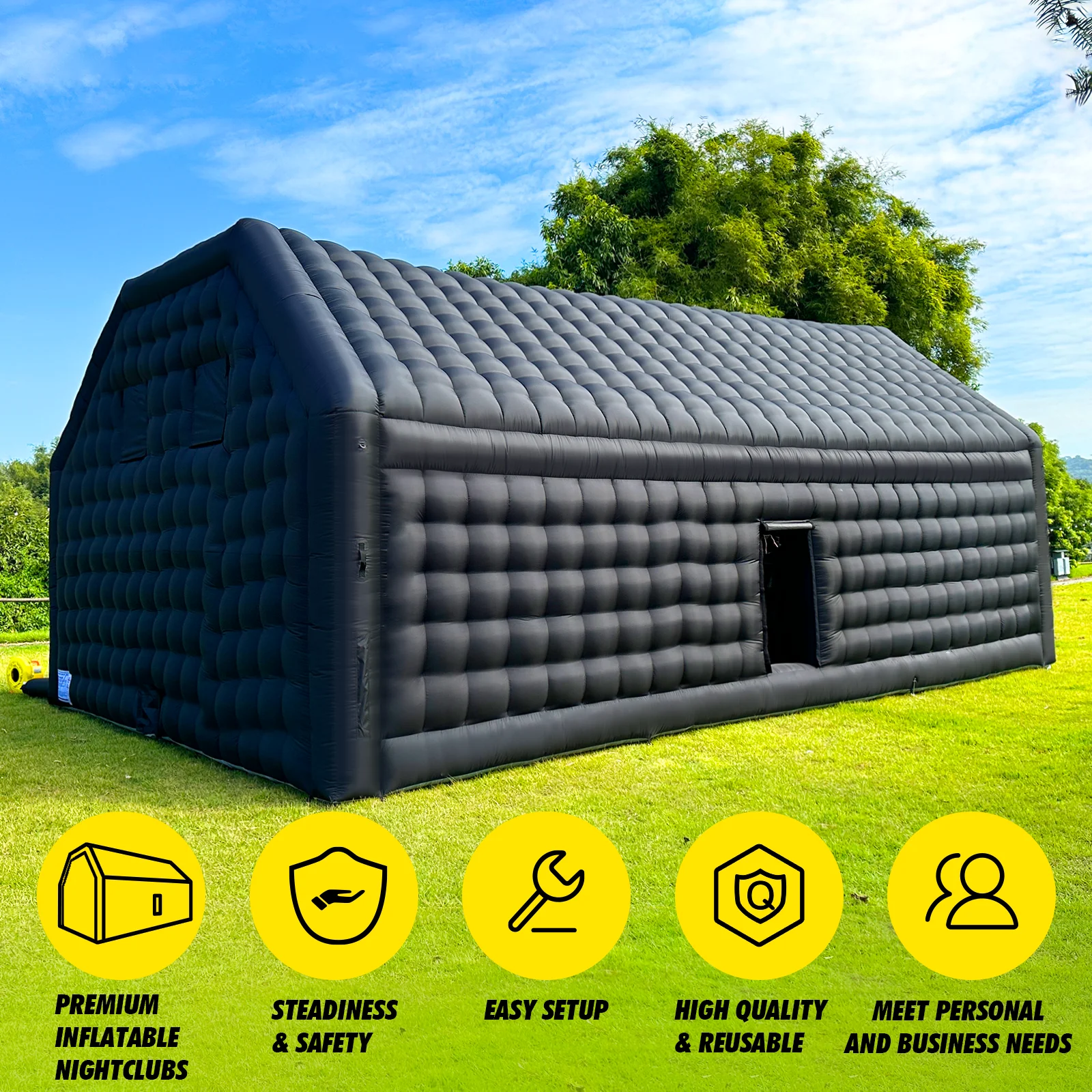 WARSUN 60 Person Large inflatable Party Tent with Disco Cube - Image 9