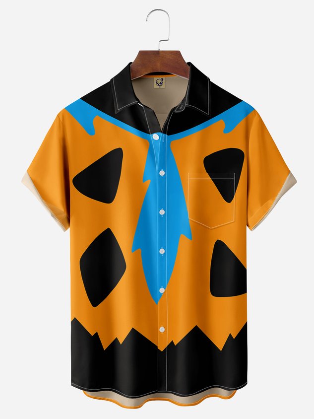 Creative Chest Pocket Short Sleeve Casual Shirt