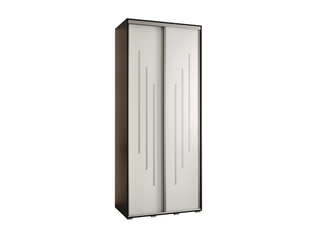 ARMARIO Nestliq 8 DE PUERTAS CORREDERAS 235 - 2/110/45 2 puertas Negro/Blanco/Plata