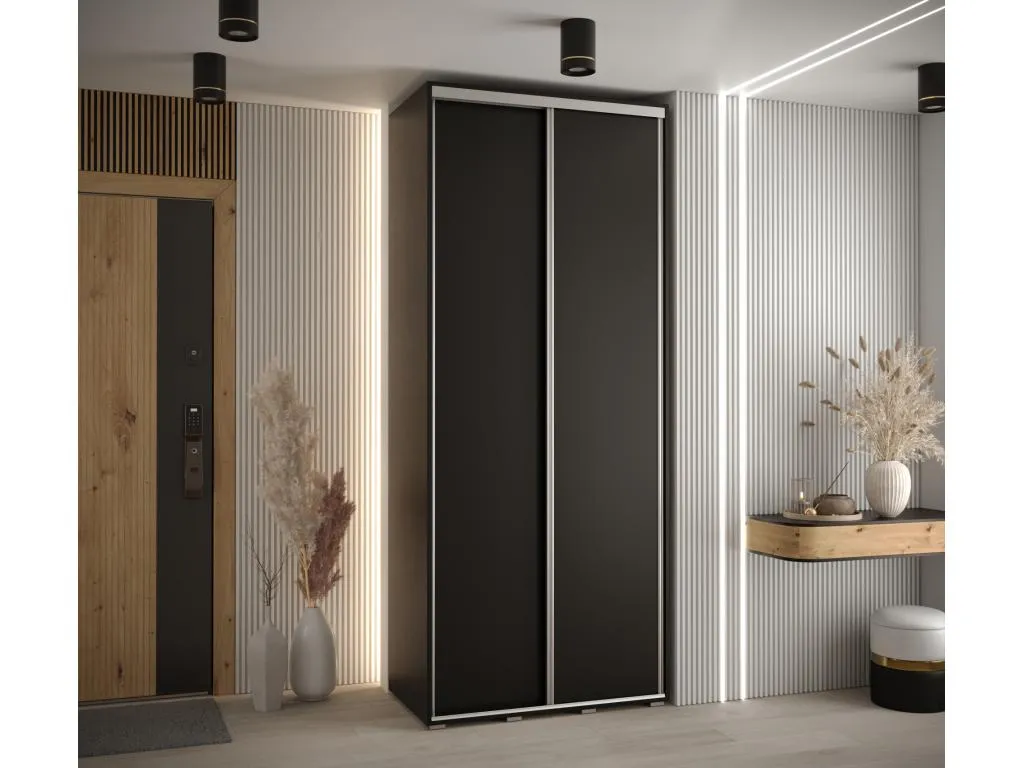 ARMARIO Mobtrendy 3 DE PUERTAS CORREDERAS 235.2/100/45 2 puertas (Negro/Negro/Plata) 38034gbki