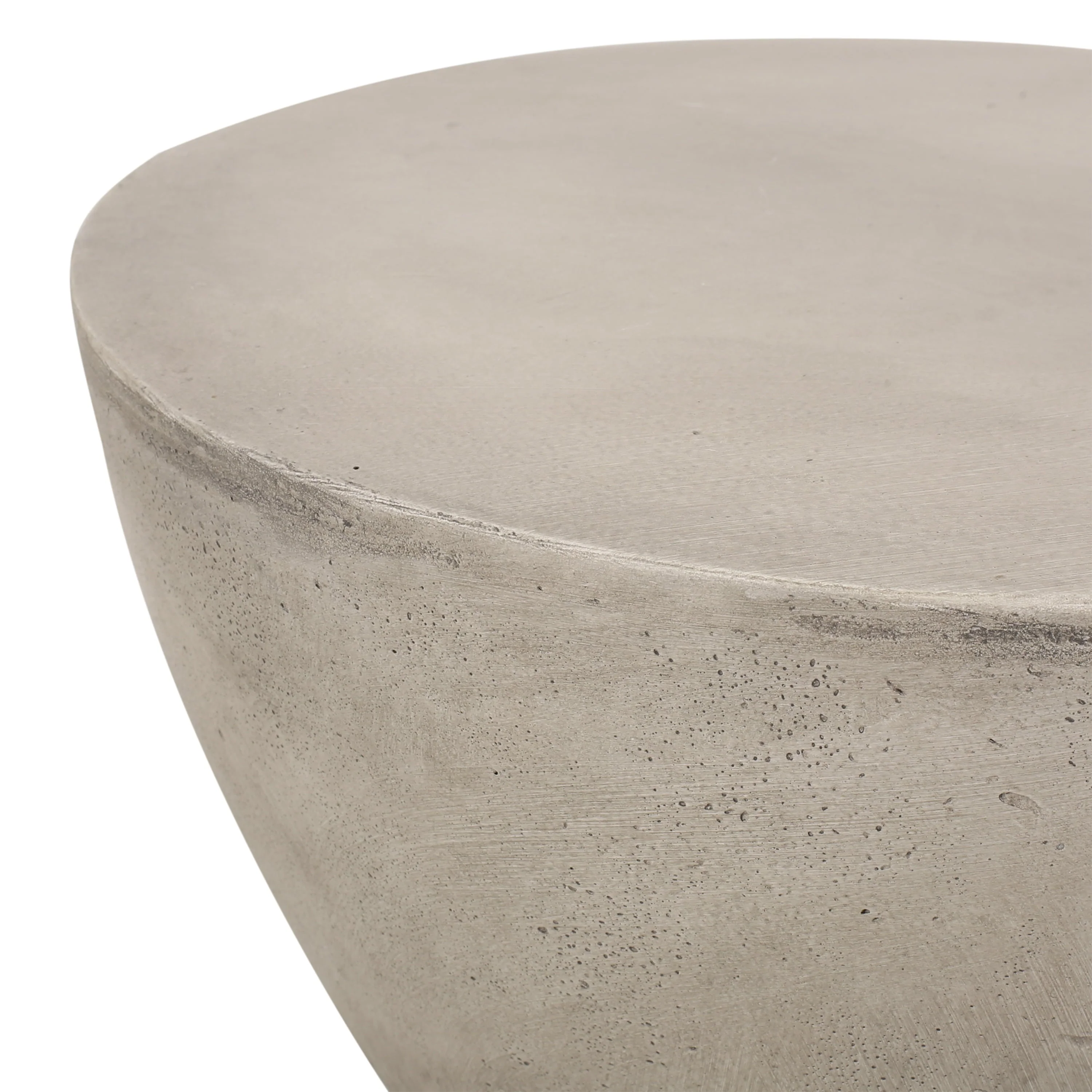 GDF Studio Attola Outdoor Lightweight Concrete Side Table, Light Gray - Image 7