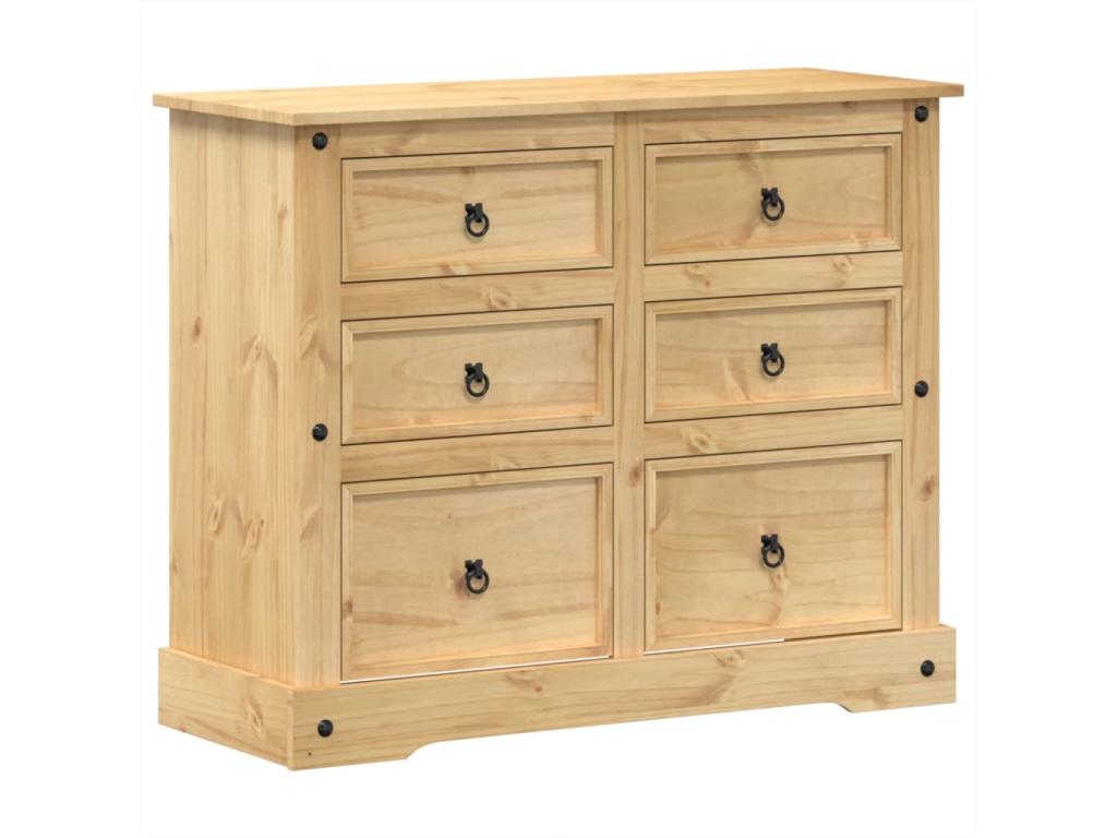 Cómoda Corona 110x43x91 cm madera maciza de pino