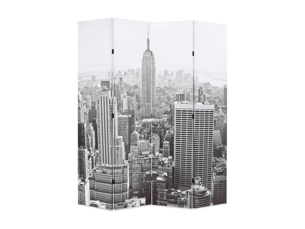 Tabique plegable 160x170 cm New York Blanco y negro