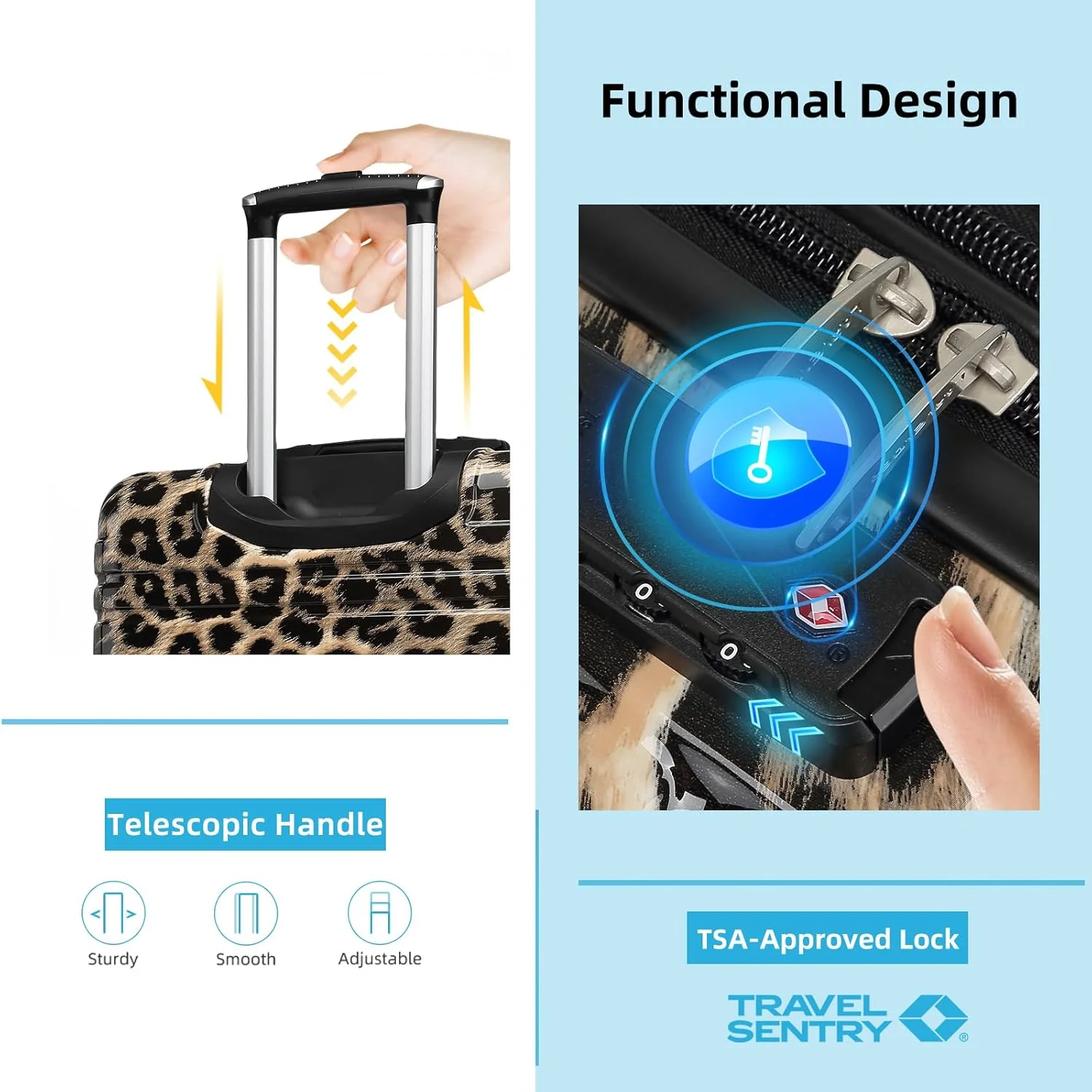 6-piece luggage set, expandable hardshell suitcase set with spinner wheels, lightweight rolling luggage set