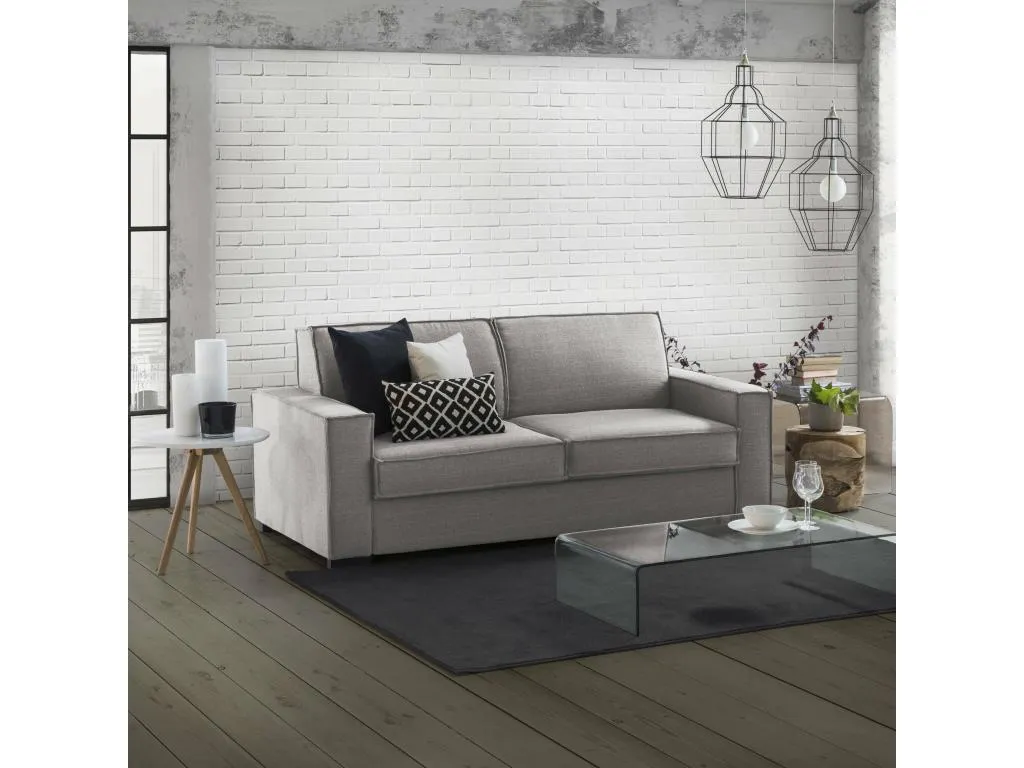 Decopractico Sofá Cama Sofá grande de 2 plazas Made in Italy Sofá de salón con apertura giratoria de tejido acolchado con apoyabrazos MLQR44950