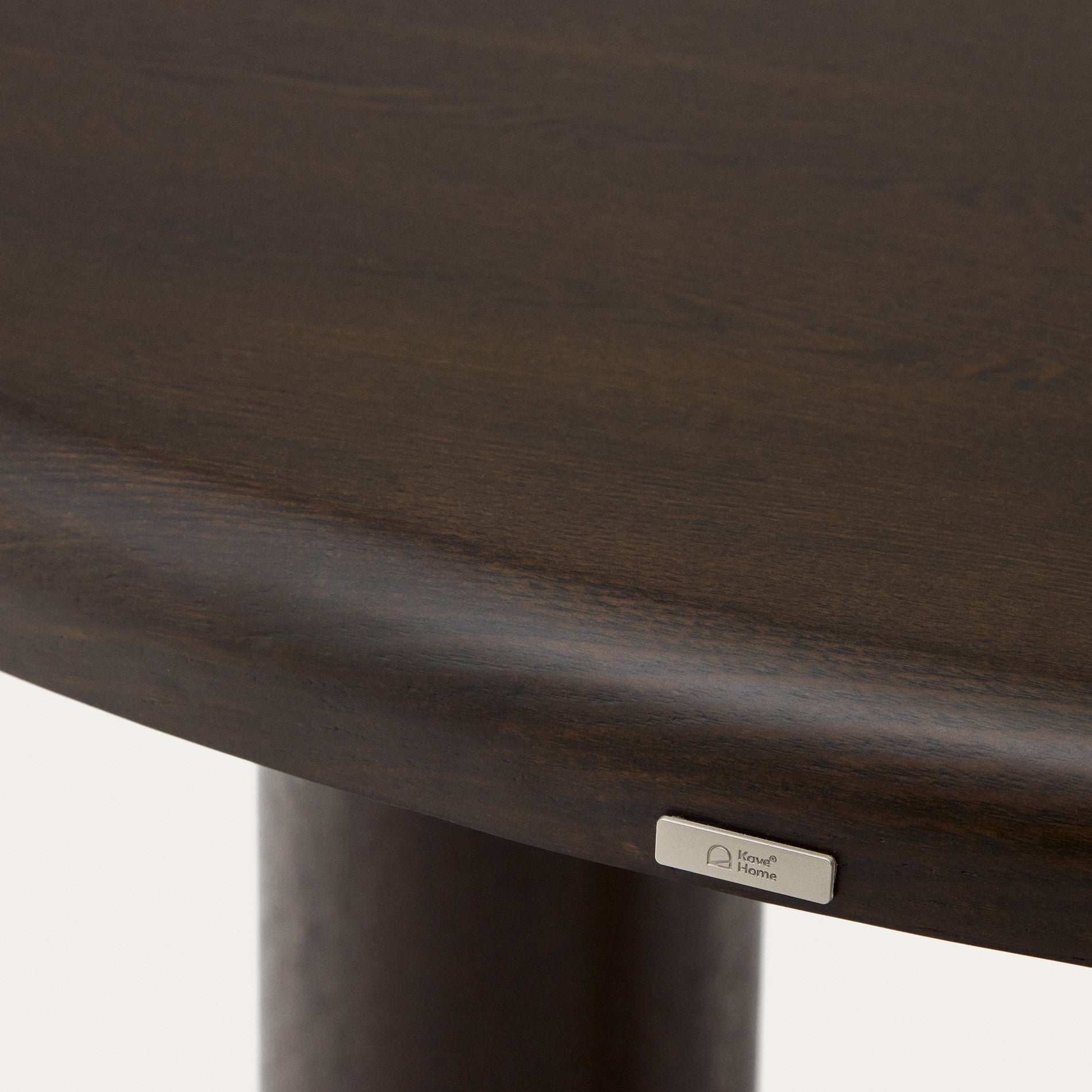 Kave Home - Ronde Mailen-tafel in essenfineer met donkere afwerking Ø