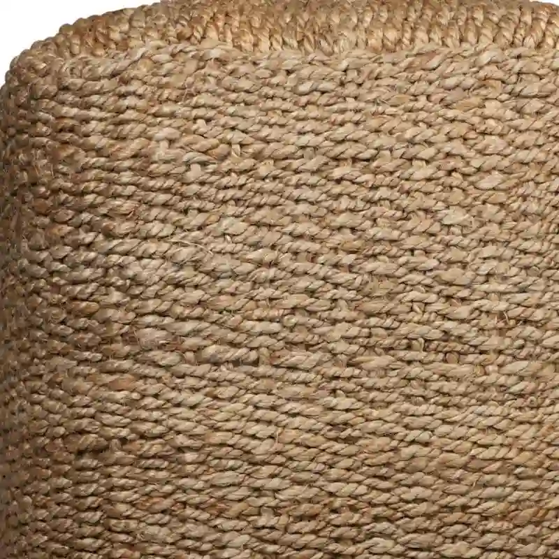 HomeRoots 18-Inch Natural Jute Woven Cube Pouf Ottoman