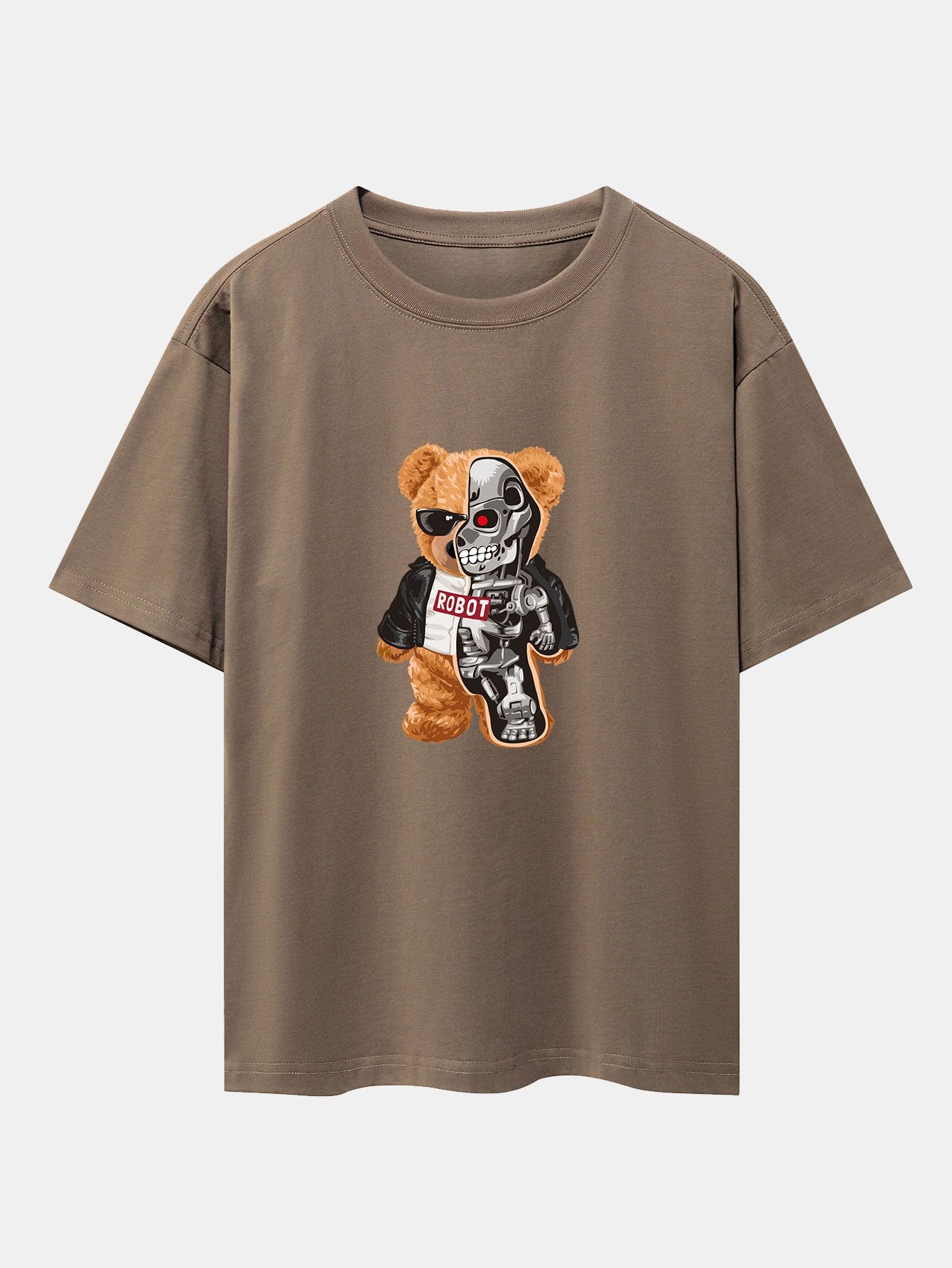 Robot Bear Print Heavy Weight Oversize T-Shirt