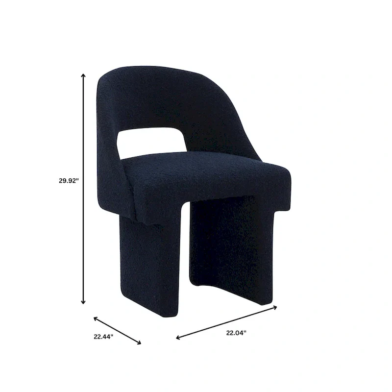 Modern Elegant Boucle Upholstered Accent Chair with MDF Wood Frame for Home Office, Living Room, and Bedroom