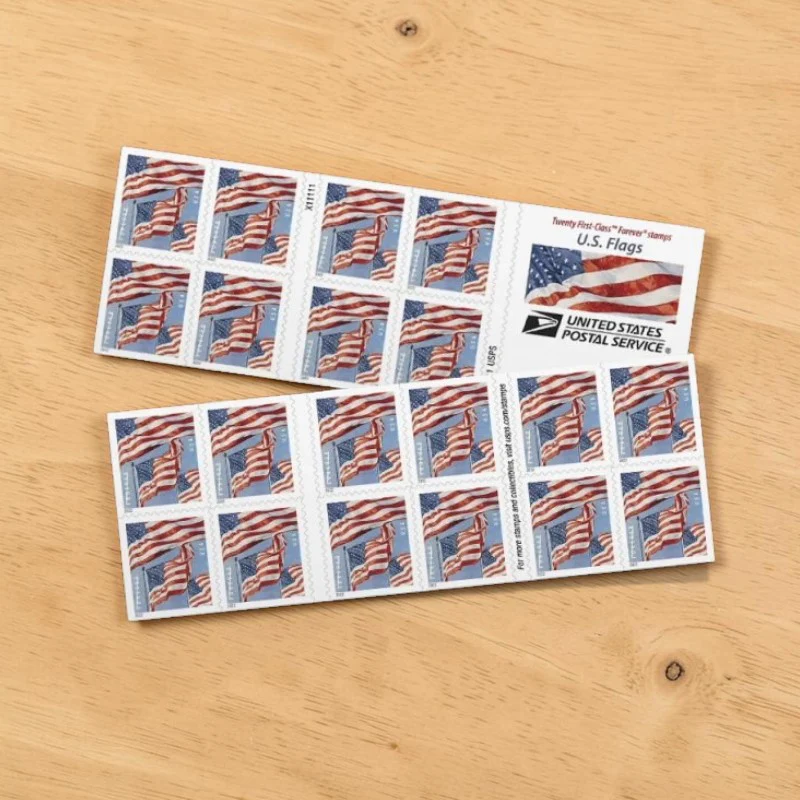 2022 US Flag First Class- Forever Postage Stamps Rectangular Design - 100 Count Coil(100 Stamps 5 Books)