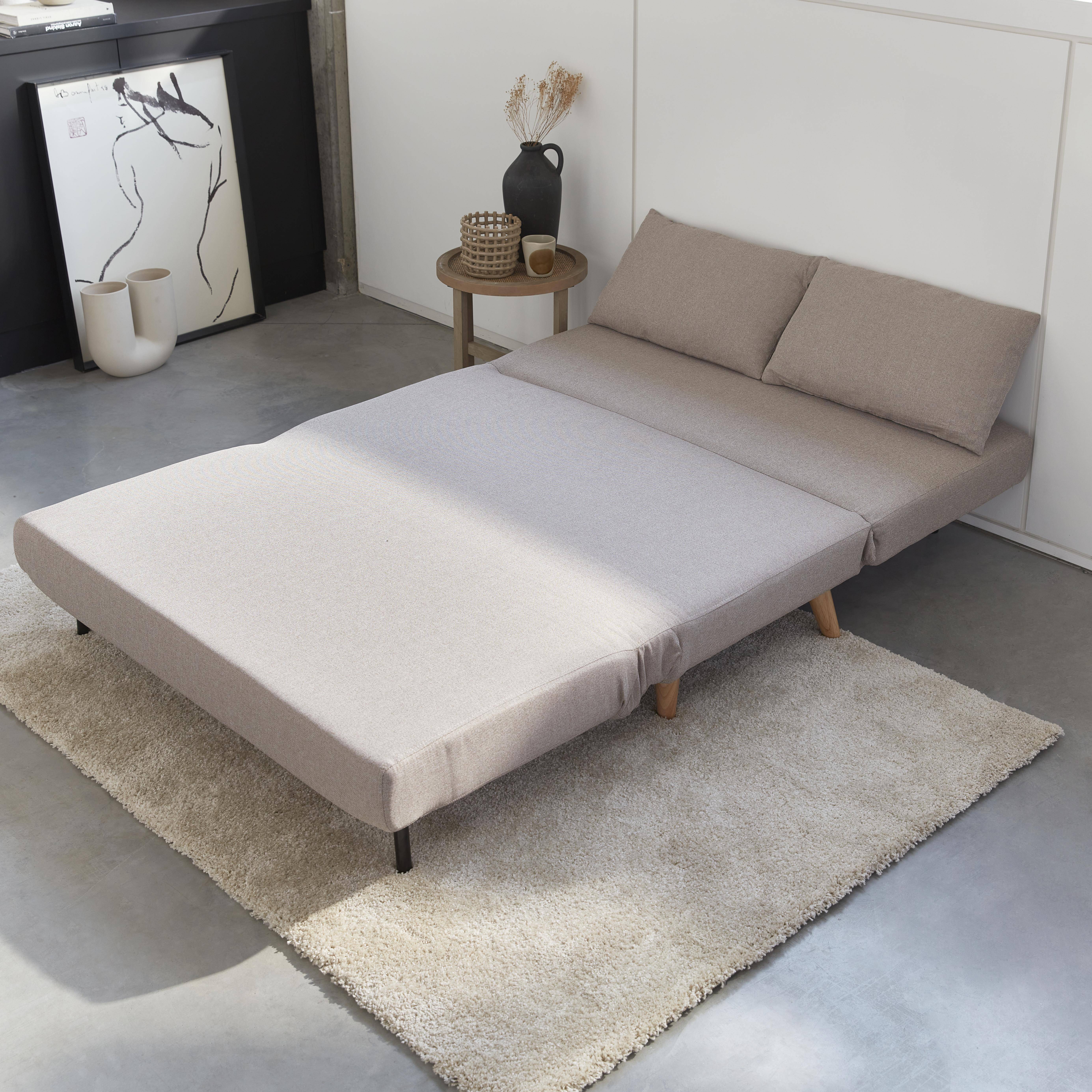 Guesta - Sofá cama de con patas de madera, 2 plazas