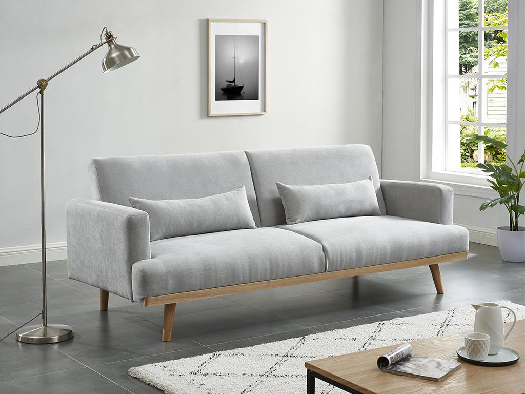 Sofá cama 3 plazas gris claro