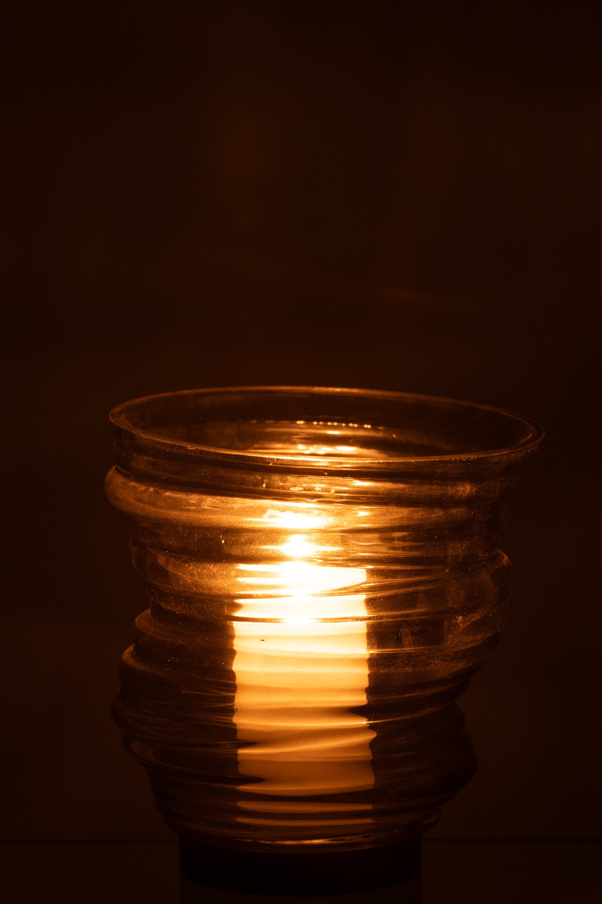 J-Line vaas Tornado - glas - groen - small - Ø 16 cm