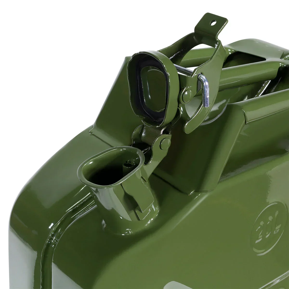 Green Steel Jerry Fuel Can - 20L (5-Gallons) - Image 5 Green Steel Jerry Fuel Can - 20L (5-Gallons) - Image 5