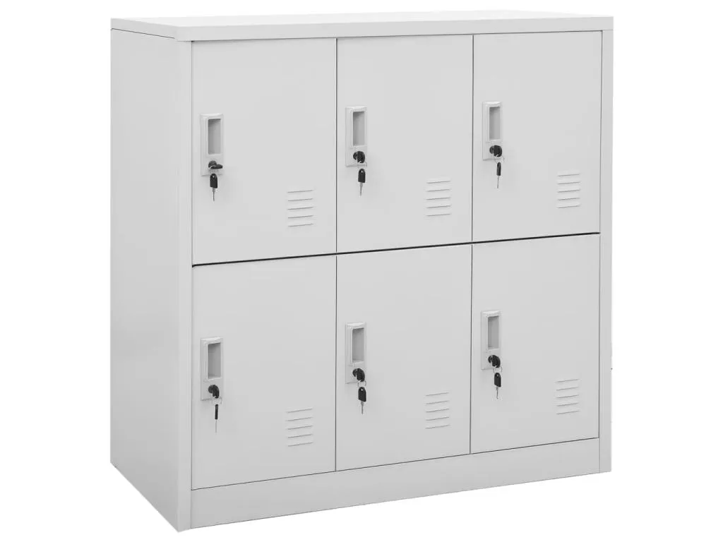 Armarios taquilla 5 uds de acero gris claro 90x45x92.5 cm