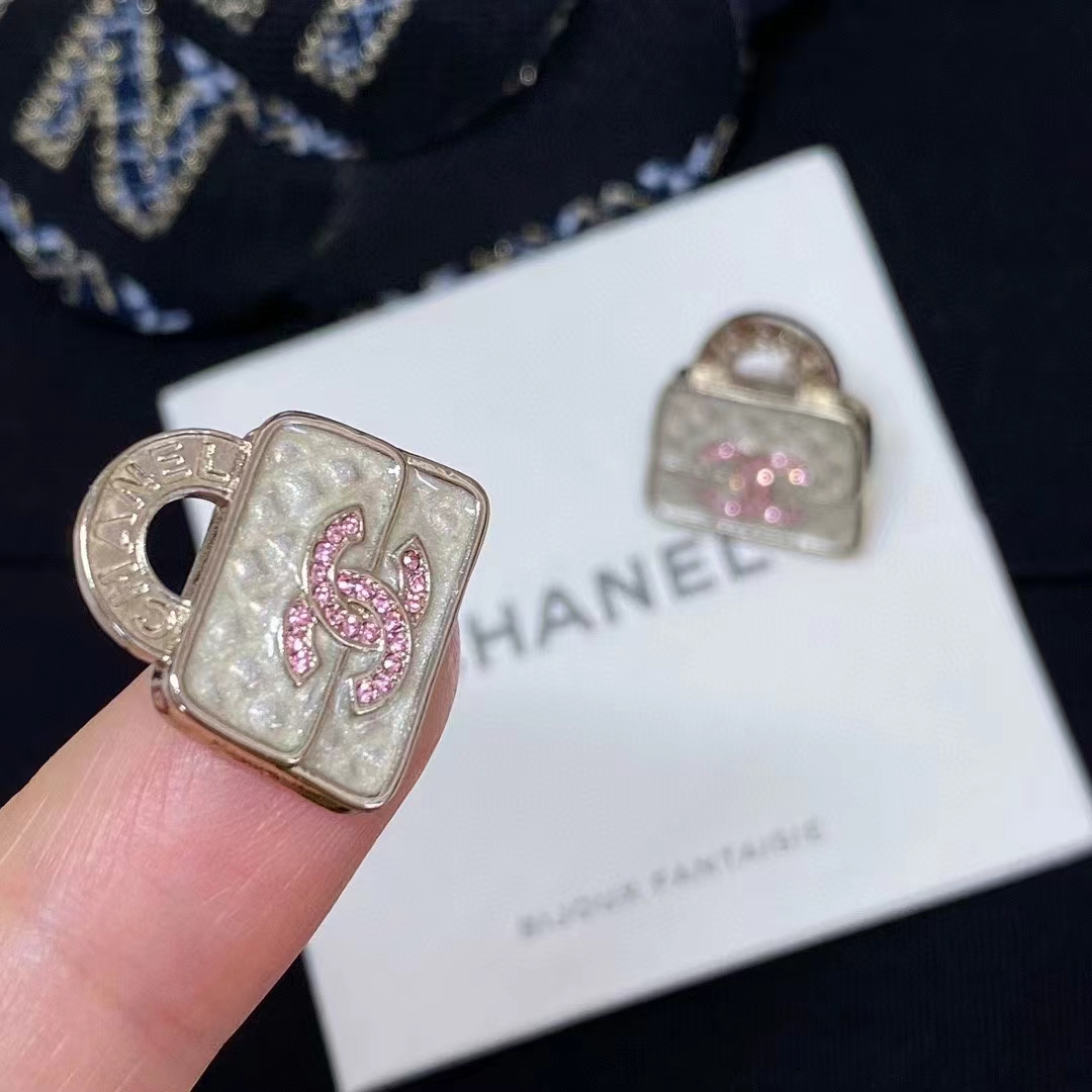 Chanel Pink Double C Lock Earrings - Original Replica Club