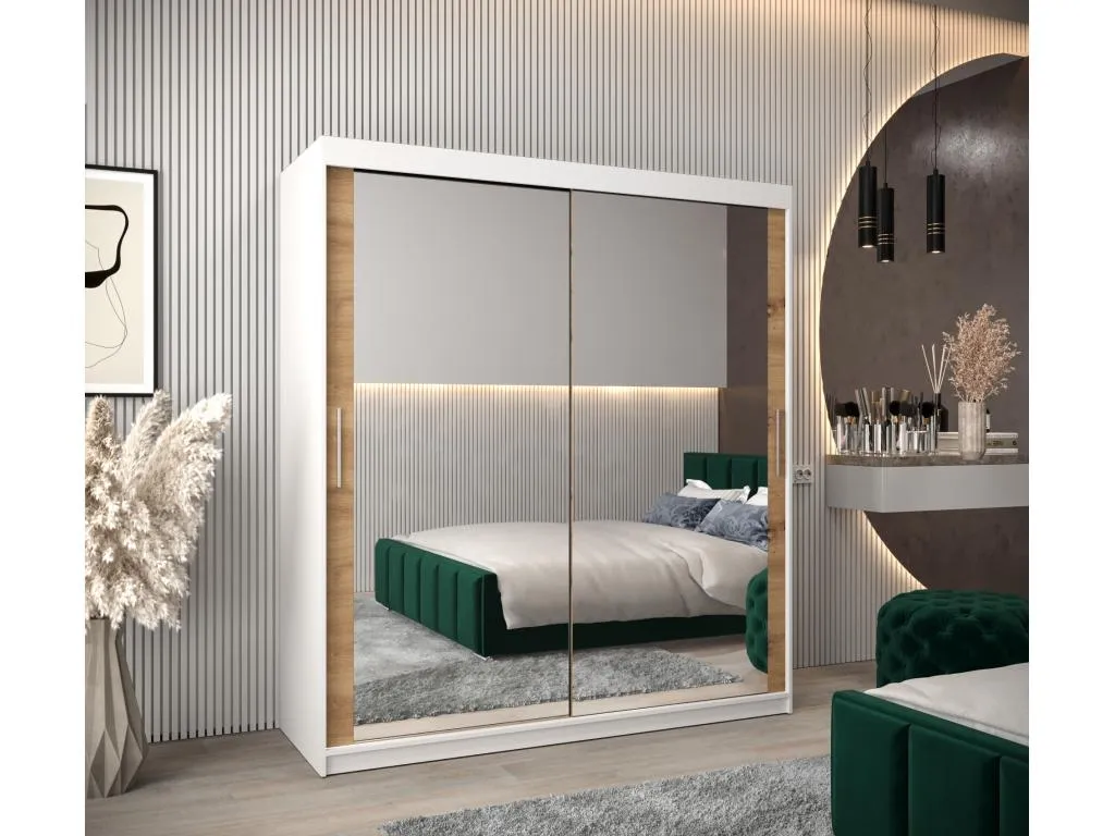 Armario Decopractico 3 de puertas correderas 200/180/62 2 puertas (blanco/artisan) EXTG78719