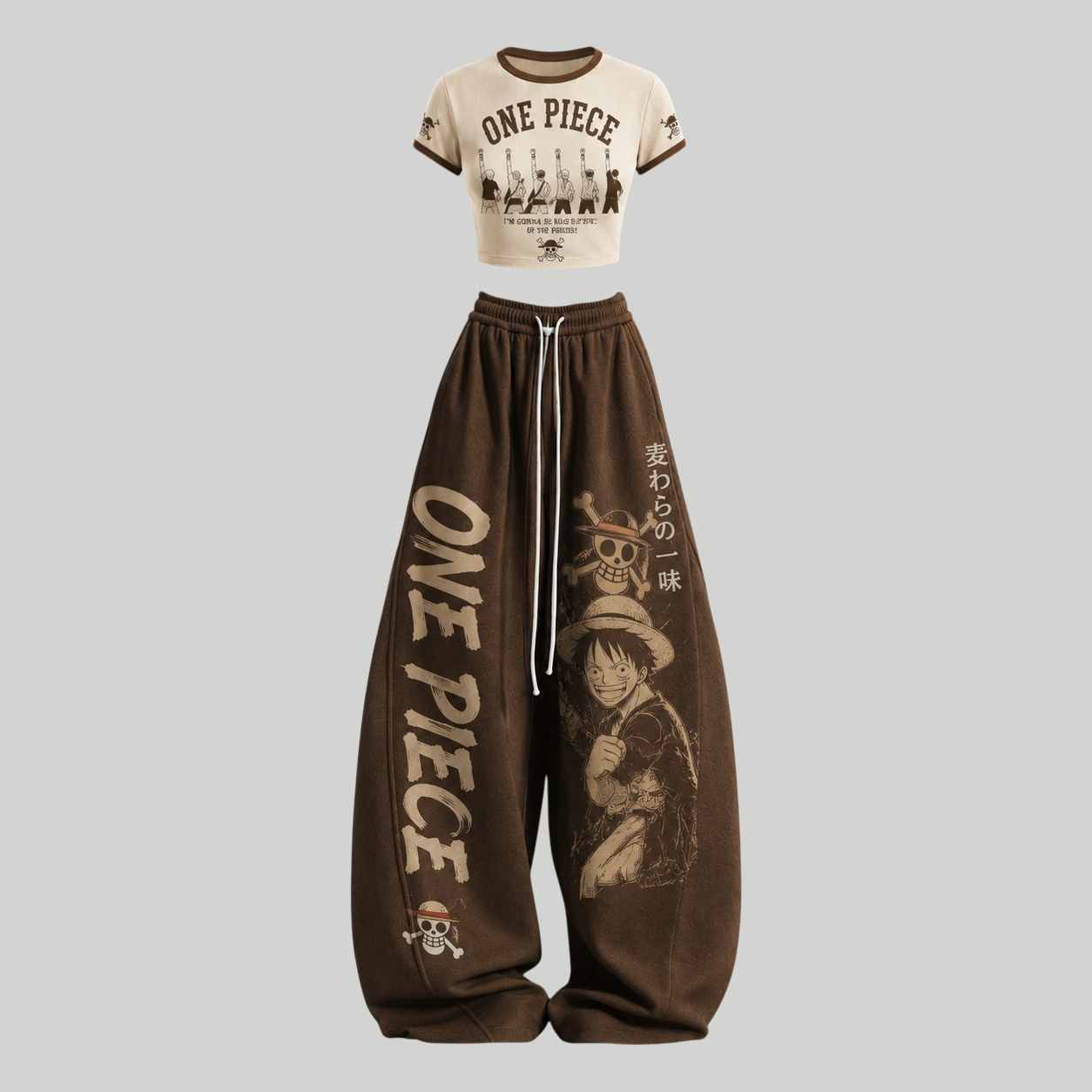 One Piece Top & Elasticated Trousers Two-Piece Set