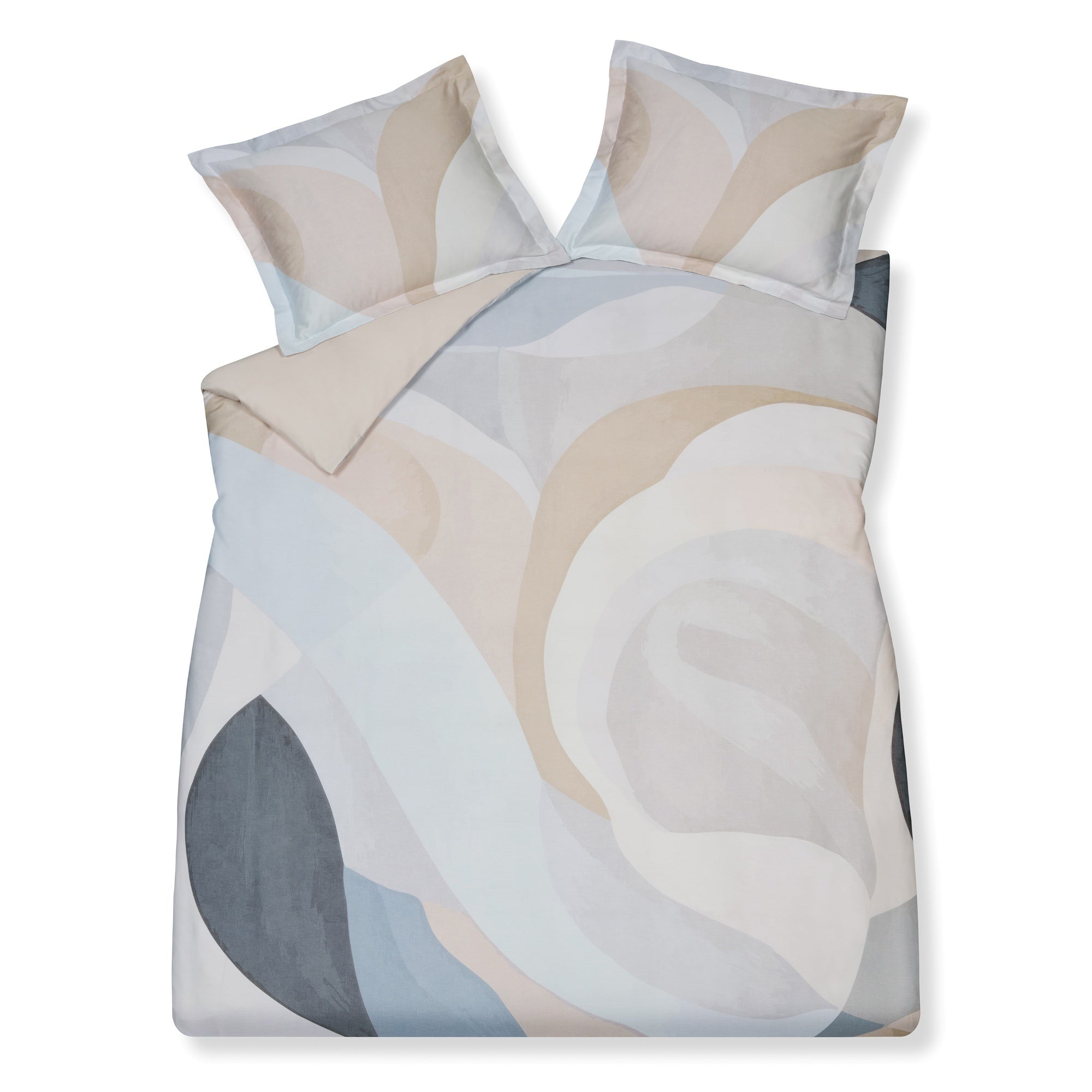 Elements Dekbedovertrek   140 x 200 220 cm   Grijs   Beige   Blauw