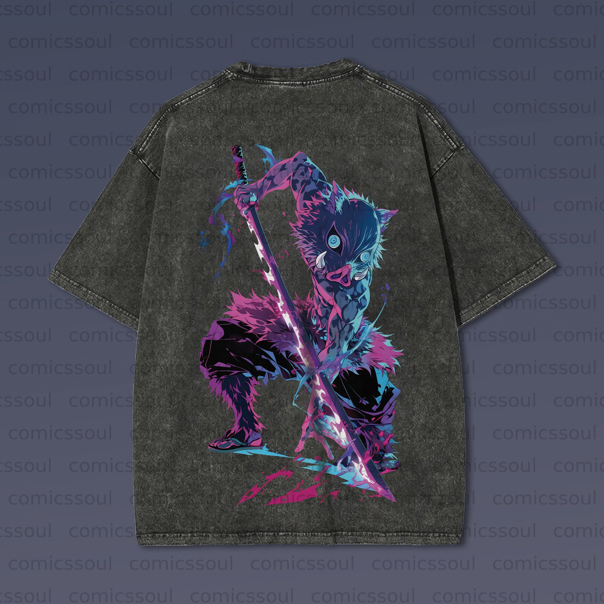 Vintage 3D Direct Inkjet Printed Washed Unisex T-Shirt
