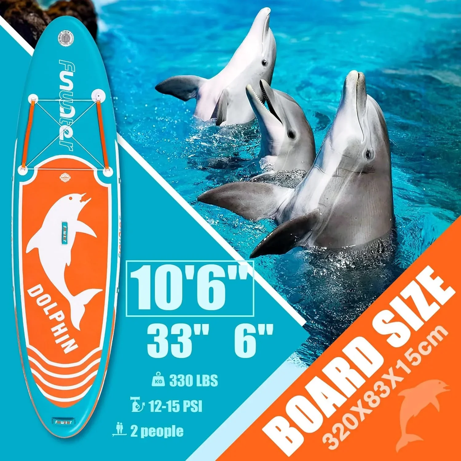 FunWater Inflatable Stand Up Paddle Board, 11 ft x 32 in x 6 in - SUP Paddle Accessories - Image 73 FunWater Inflatable Stand Up Paddle Board, 11 ft x 32 in x 6 in - SUP Paddle Accessories - Image 73