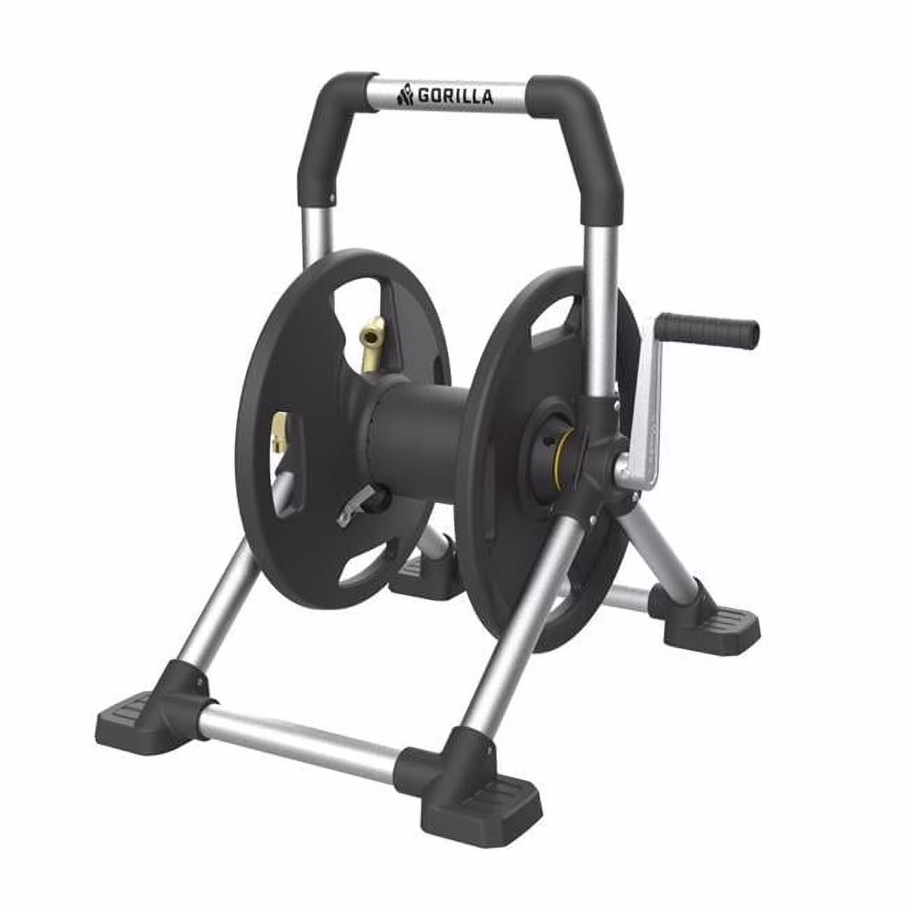 Gorilla 150 ft. Black & Gray Retractable Free Standing Hose Reel Cart