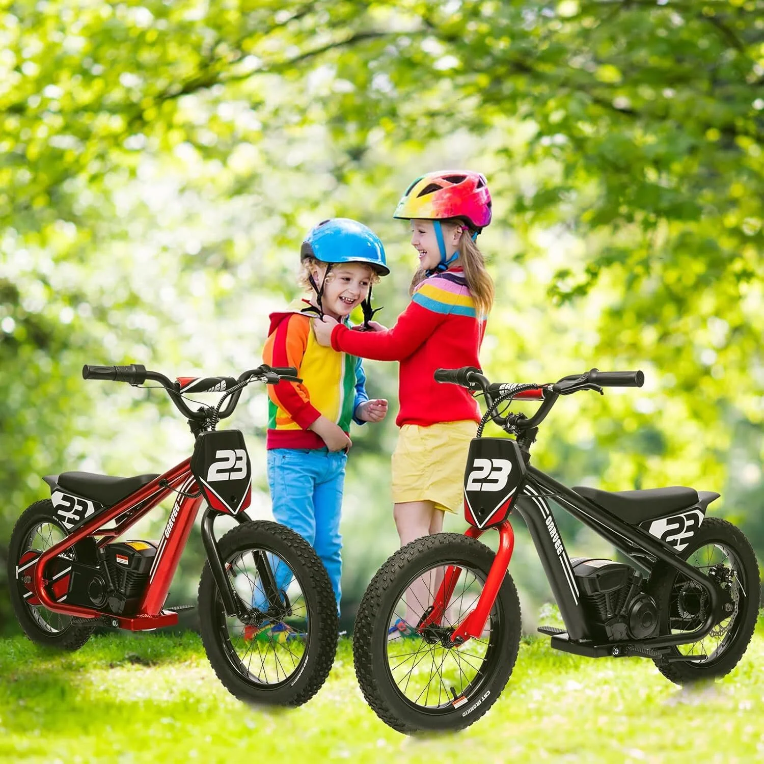 Aoile Electric Dirt Bike for Kids, 24V 5.2Ah Electric Motorcycle with 16" Tires, Electric Balance Bike w/Adjustable Speeds & Detachable Battery, Black - Image 8