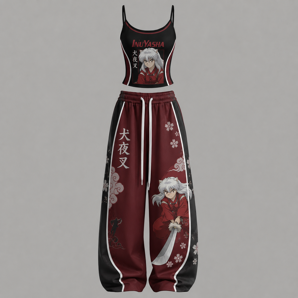 Inuyasha Top & Elasticated Trousers Two-Piece Set TeeThreads Sustain the Scene with Custom Apparel