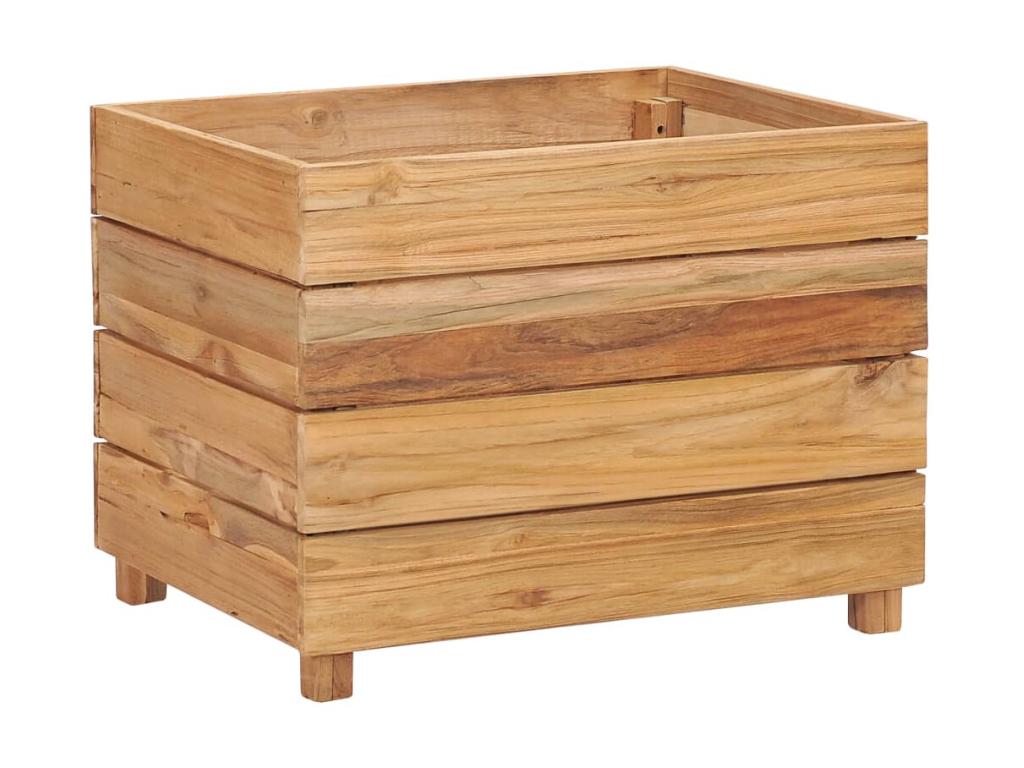Cama elevada 50x40x38 cm Madera maciza de teca y acero