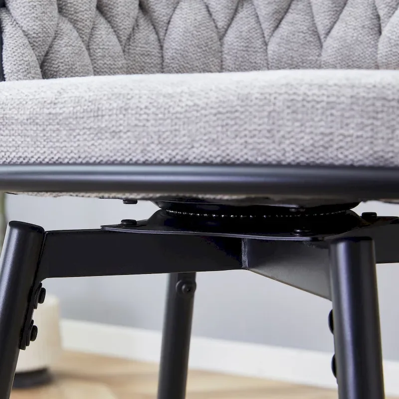 Pair of Swivel Bar Stools with Comfortable Linen Cushions - Counter Height Seating for Kitchen Islands, Dining Areas, or Pubs