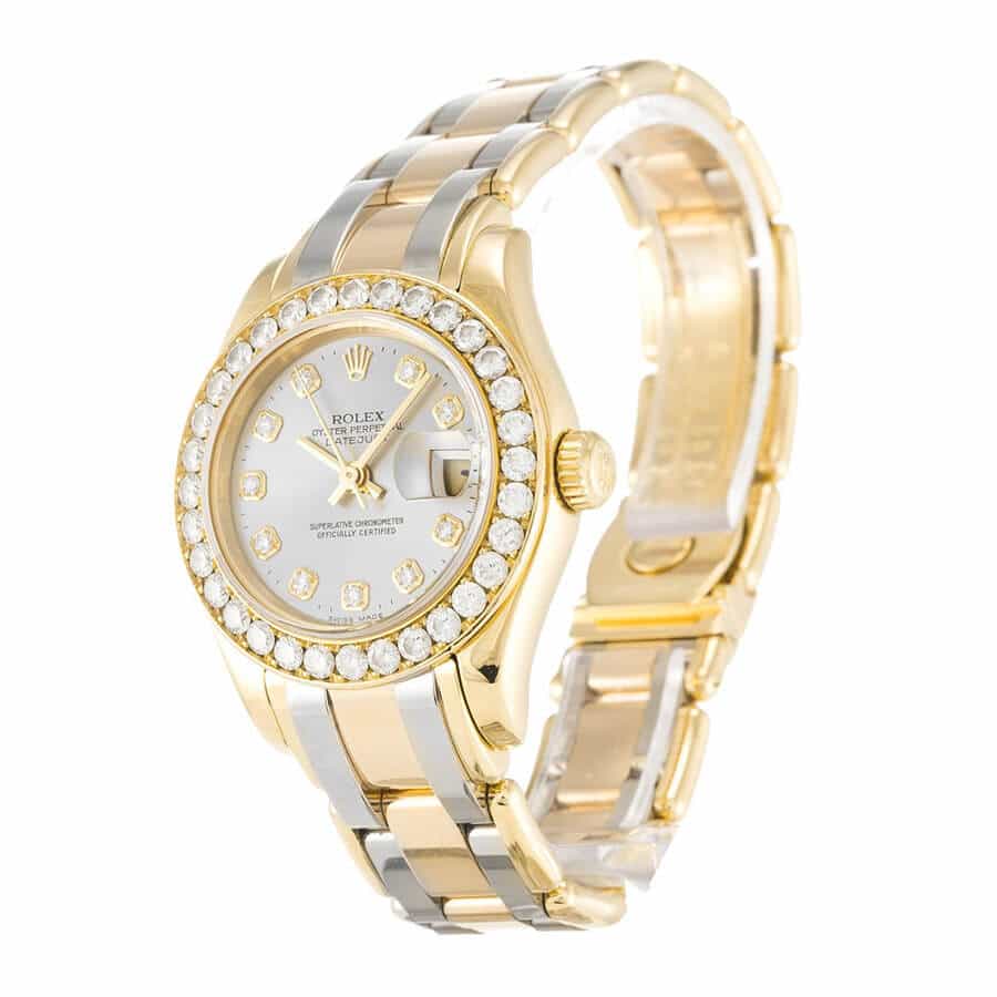 Replica Rolex Tridor Pearlmaster Ladies Gold & Diamond 80298-0048