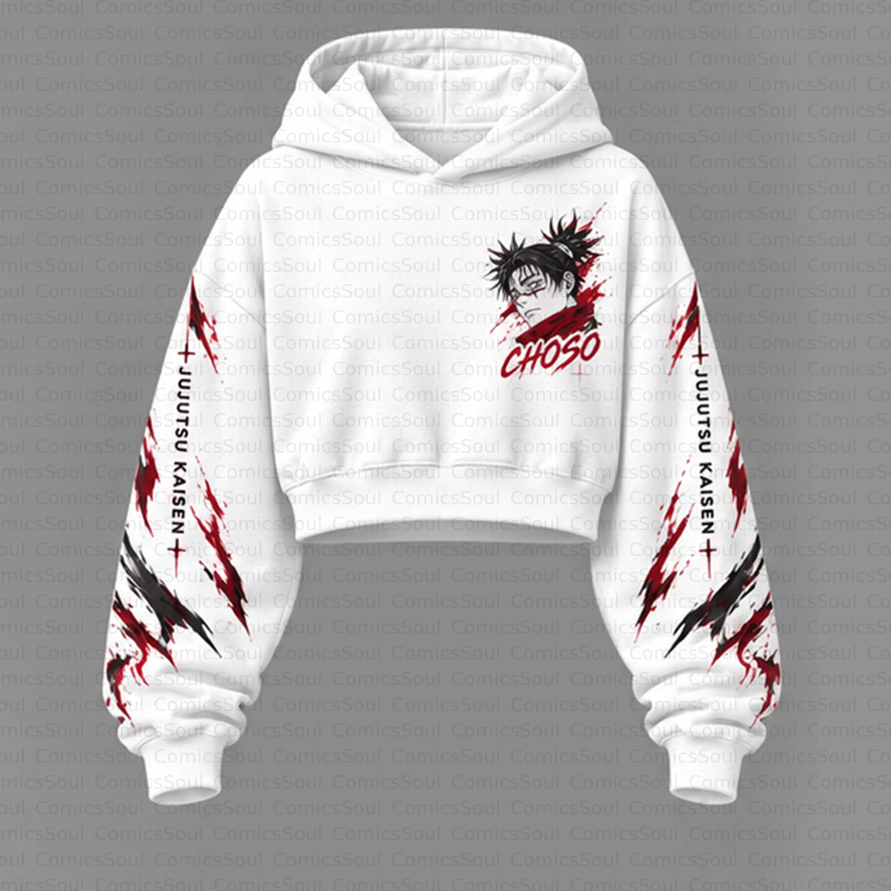 Jujutsu Kaisen Cropped Long Sleeve Hoodie & High Waist Jogger Pants Two Piece TeeThreads Sustain the Scene with Custom Apparel