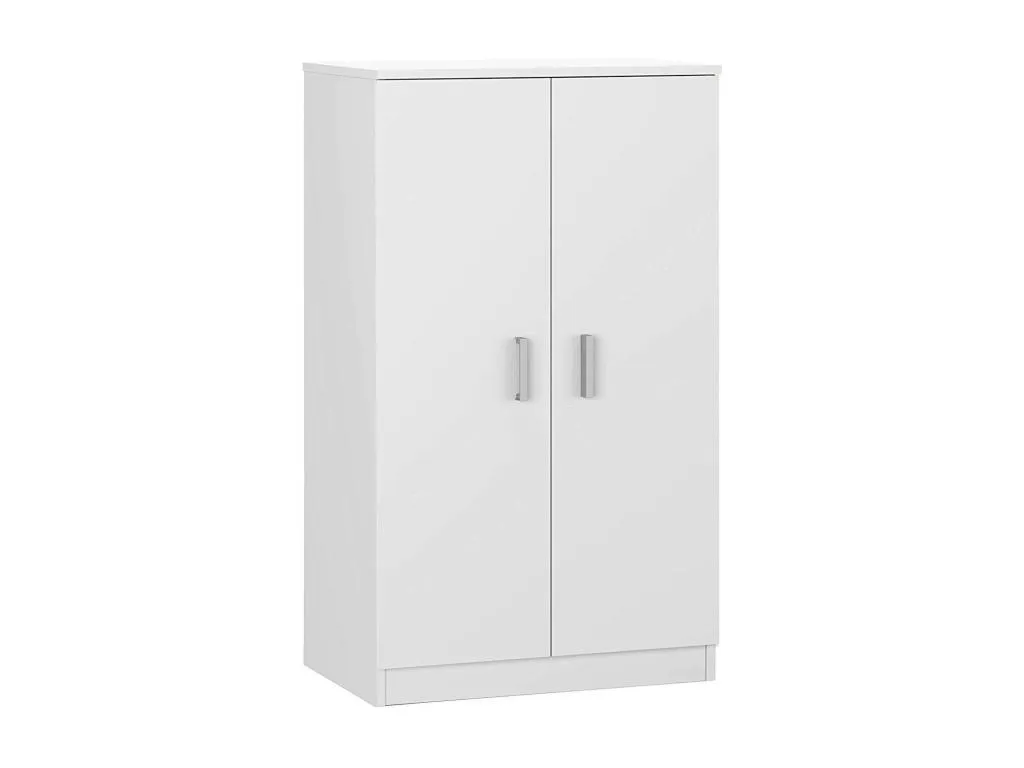 Armario multifunción Francomuebleses Zapatero con 2 puertas Mueble bajo con 6 baldas Zapatero bajo moderno 75x36h101 cm Blanco