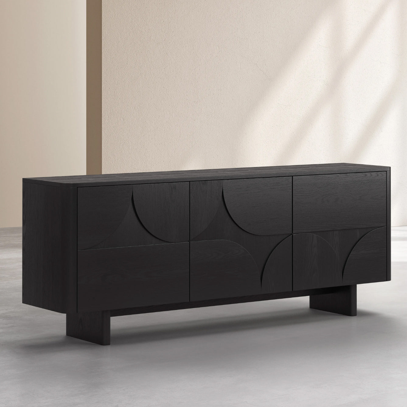 Blokker Brikk Dressoir B 200 cm - Essen / Zwart