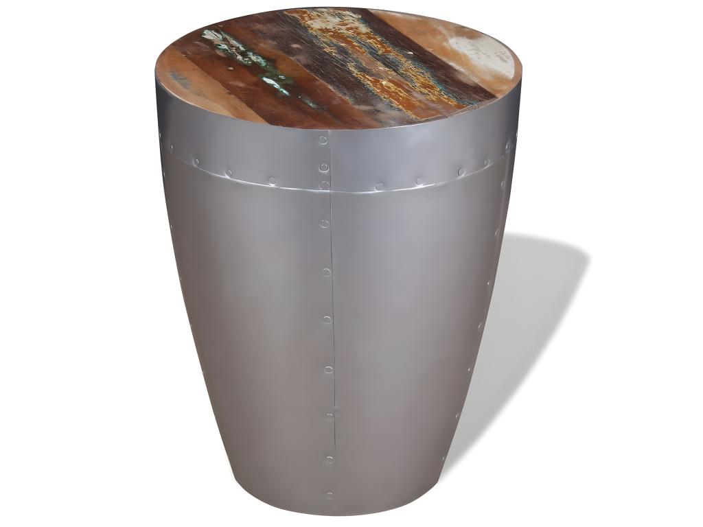 Taburete de aviador madera maciza reciclada
