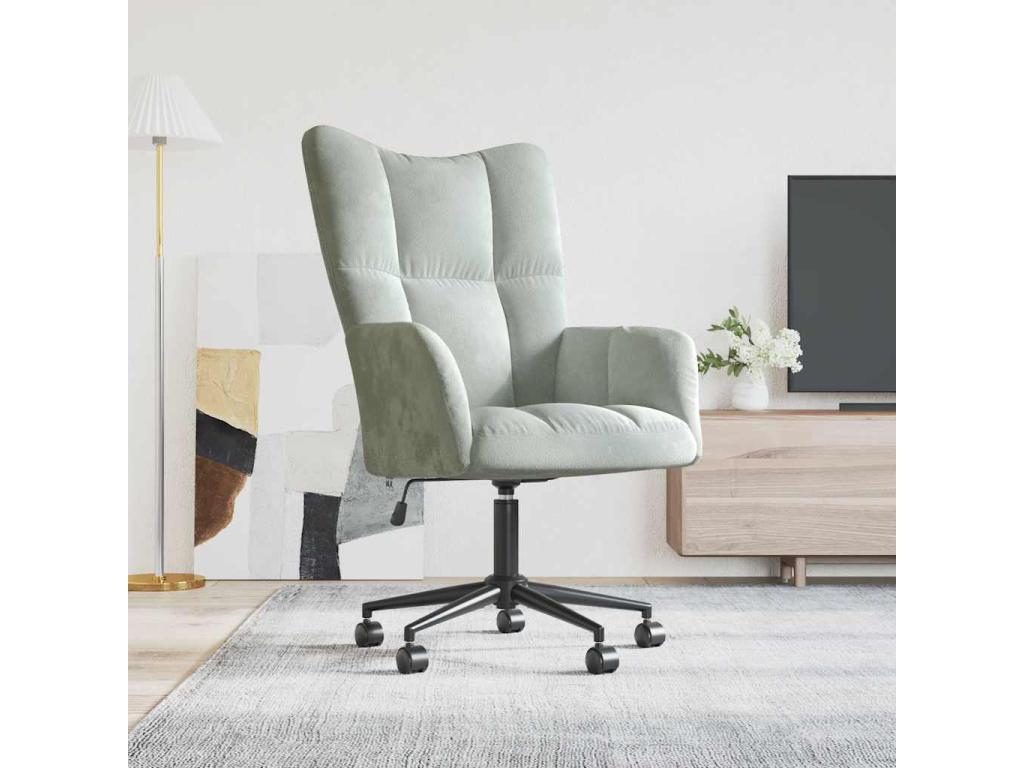 Sillón de relax de terciopelo gris claro