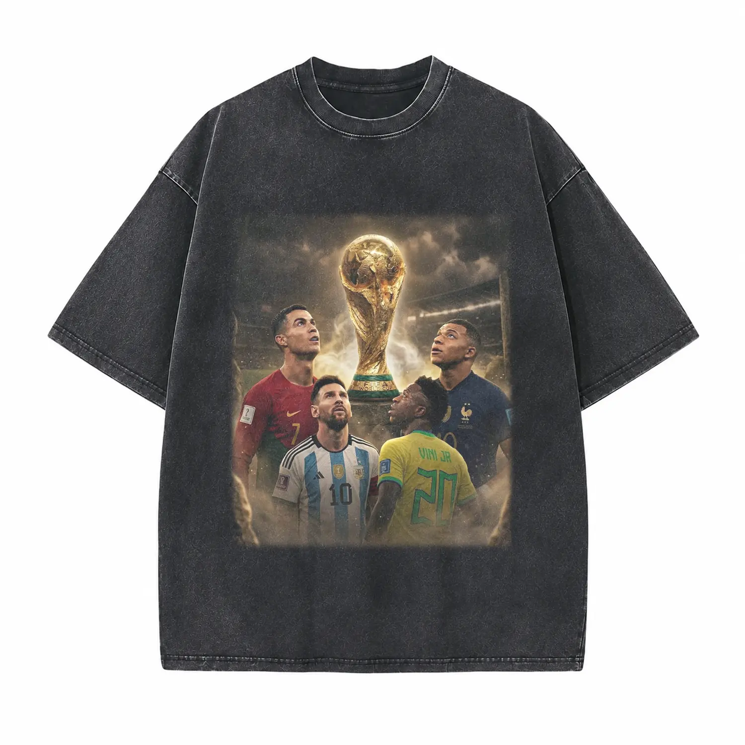 Football Legends Printed Unisex Washed T-Shirt