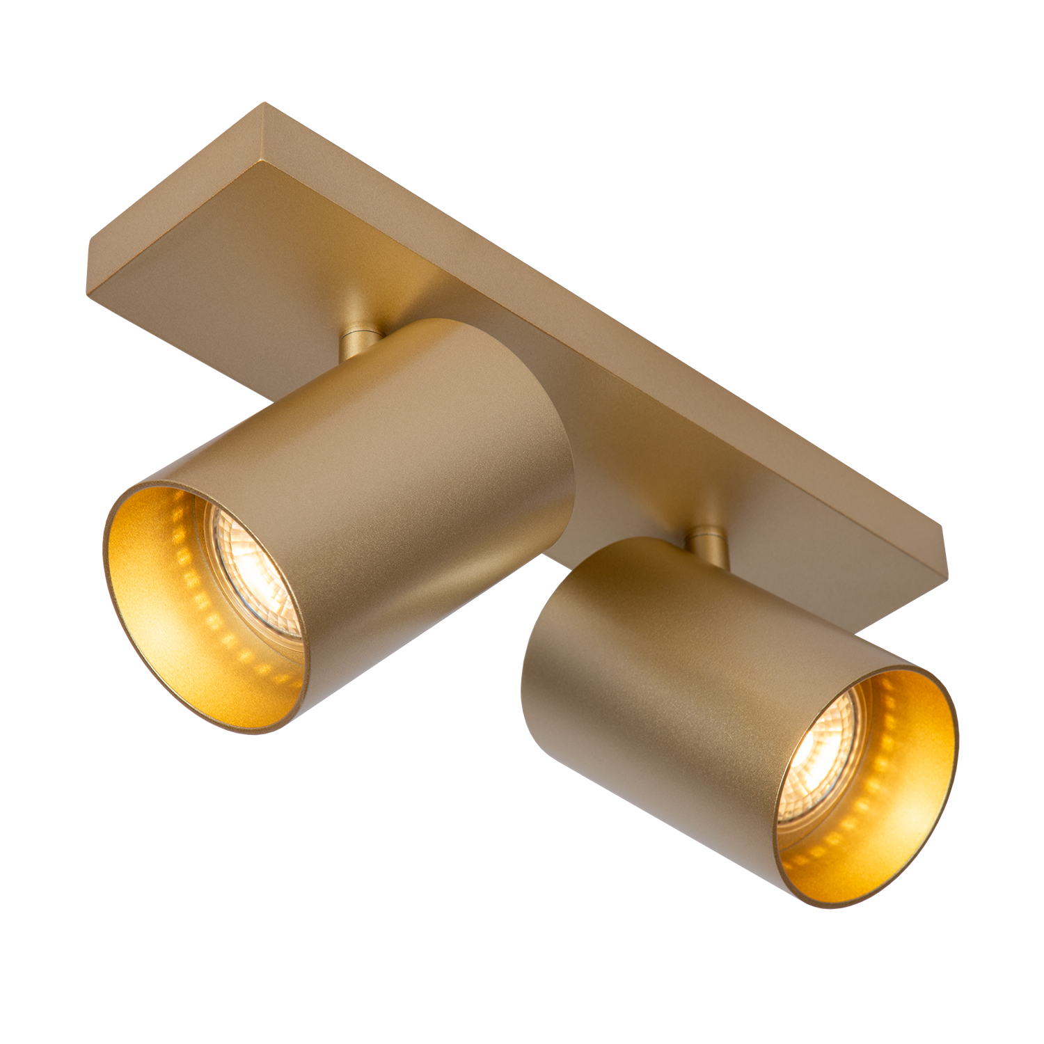 Atmooz Nuo 2 Plafondlamp – Goud – Ø7 cm – 2 Kantelbare Spots – Metaal