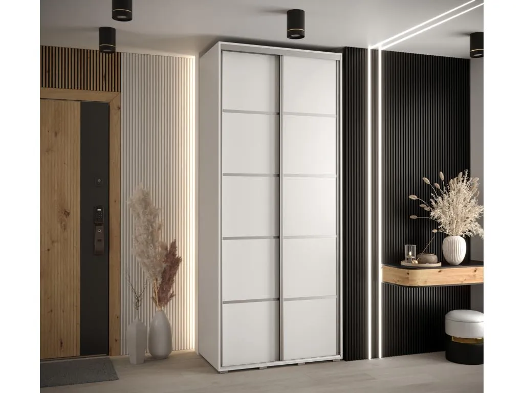 ARMARIO Hogarve 4 DE PUERTAS CORREDERAS 235.2/110/60 2 puertas (Blanco/Blanco/Plata) 46262owtk