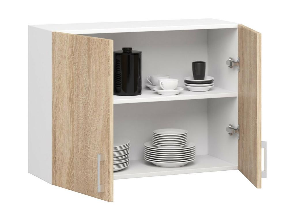 Armario de pared de cocina Laocacasas W80 sistema LIMA Laocacasas 80 cm 2 puertas Roble Sonoma mate 2 estantes 80x30,5x58 cm