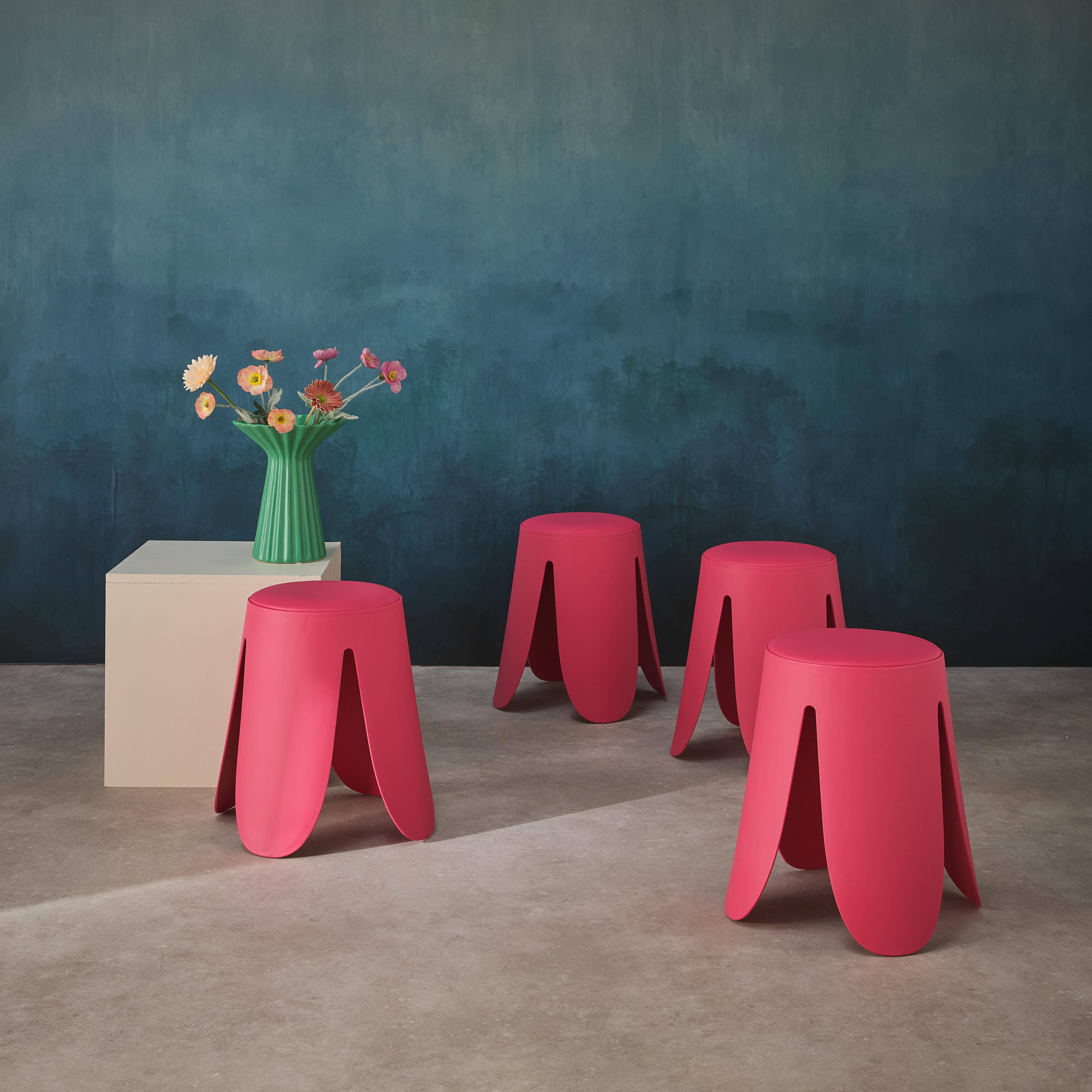 Niki - Taburete apilable polipiel, set de 4