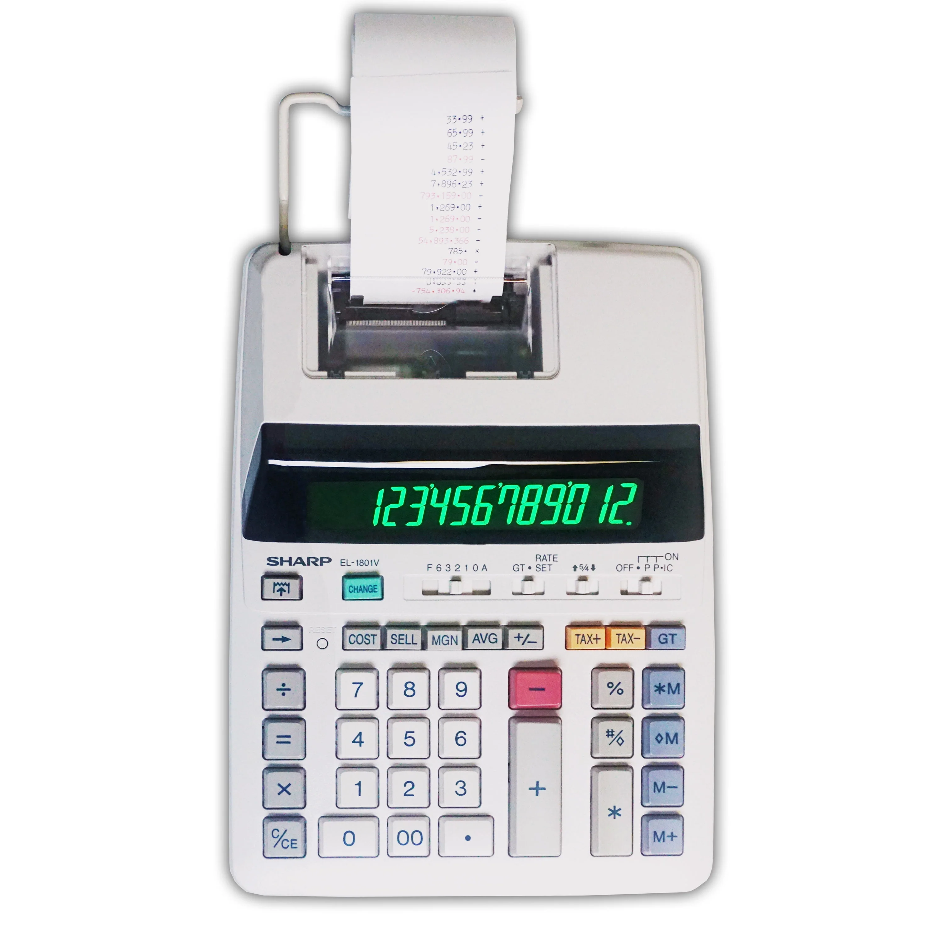 Sharp Calculators EL-1801V Ink Printing Calculator, Fluorescent Display, AC, 2.0 LPS, Off-White - Image 2
