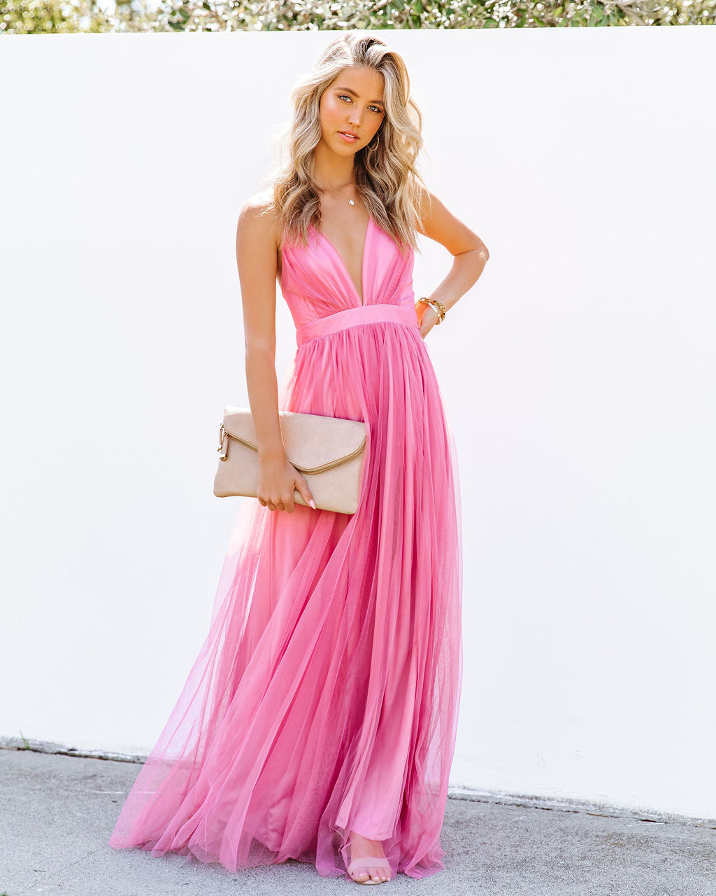 Petal Dust Maxi Dress - Rose - Se7enfashion