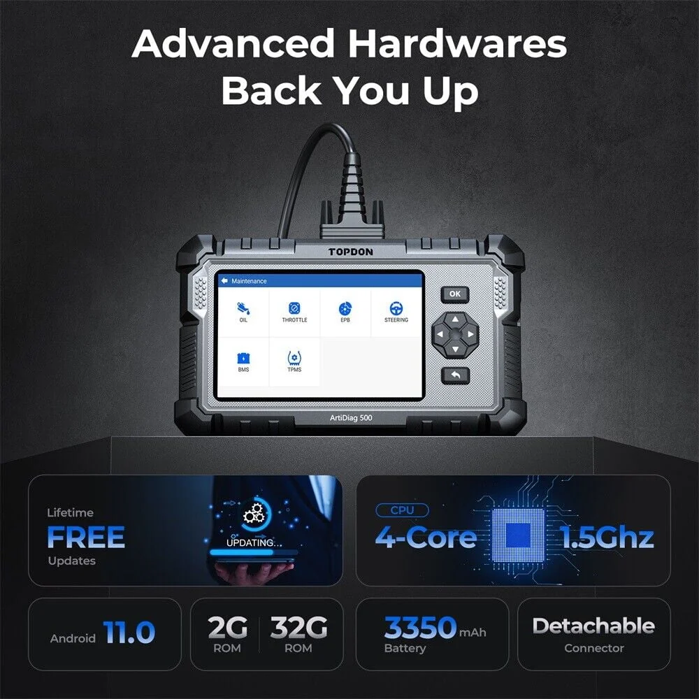 TOPDON Car Diagnostic Scanner With Engine, ABS, SRS, Transmission And CAN Tests - ArtiDiag500 - Image 5 TOPDON Car Diagnostic Scanner With Engine, ABS, SRS, Transmission And CAN Tests - ArtiDiag500 - Image 5