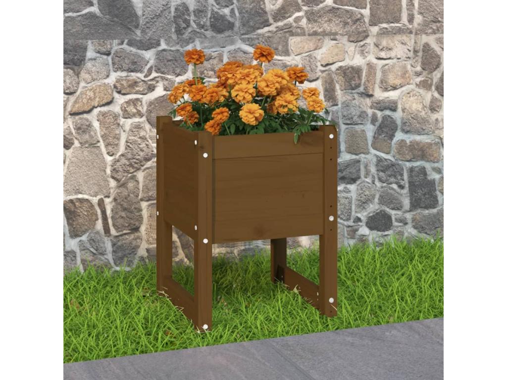 Decoratodo madera maciza de pino marrón miel 40x40x52,5 cm
