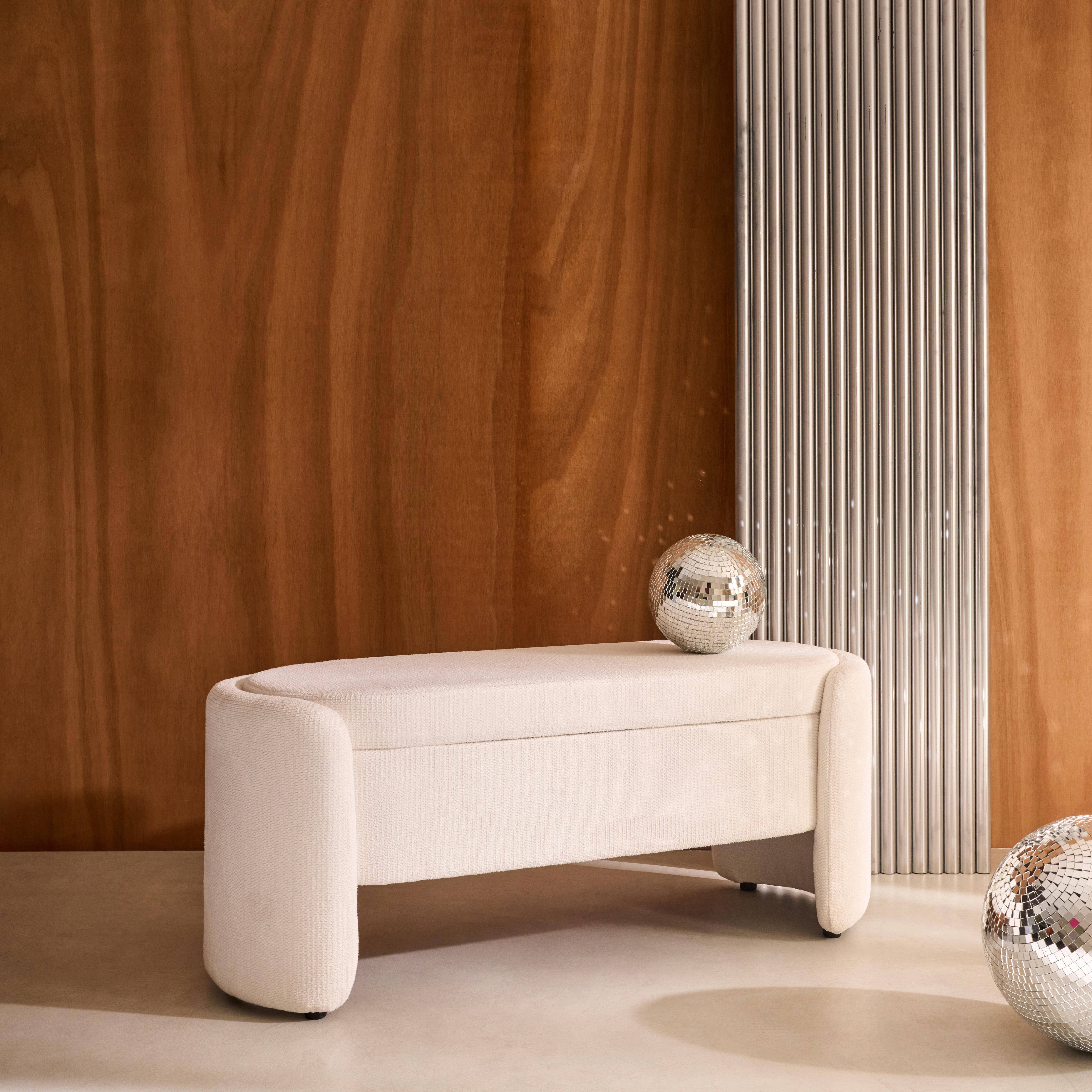 Kalo - Banco baúl, pie de cama contemporáneo de tela simple