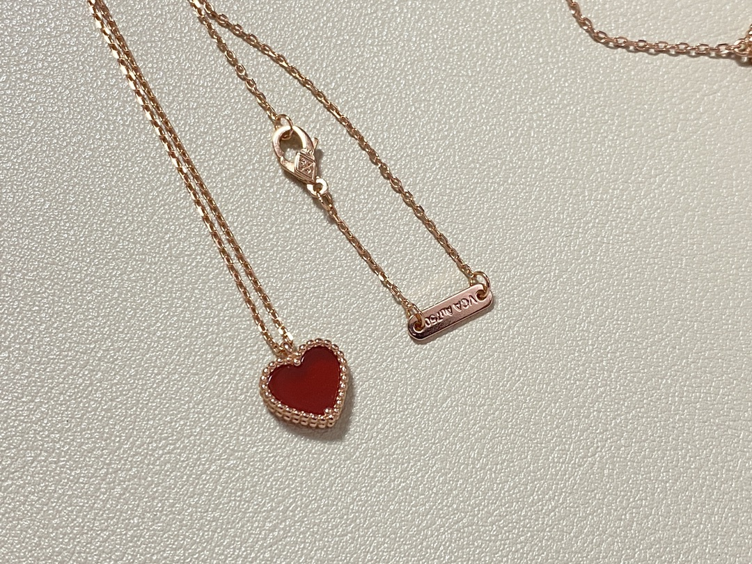 VCA Rose Gold Red Sweet Heart Earrings Bracelet Necklace - Original Replica Club